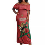 Morocco Rugby Custom Off Shoulder Maxi Dress Come On Atlas Lions
