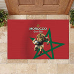Morocco Rugby Custom Rubber Doormat Come On Atlas Lions