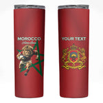 Morocco Rugby Custom Skinny Tumbler Come On Atlas Lions