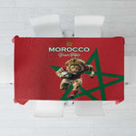 Morocco Rugby Custom Tablecloth Come On Atlas Lions