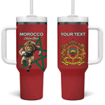 Morocco Rugby Custom Tumbler With Handle Come On Atlas Lions