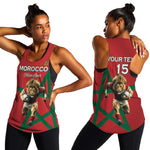 Morocco Rugby Custom Women Racerback Tank Come On Atlas Lions