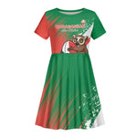 Madagascar Rugby Custom Kid Short Sleeve Dress Allez Les Makis - African Pride