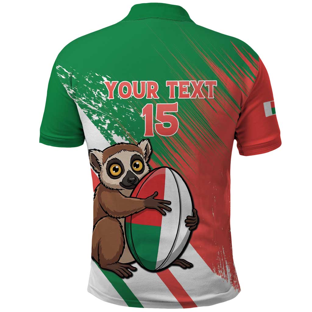 Madagascar Rugby Custom Polo Shirt Allez Les Makis - African Pride