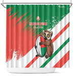 Madagascar Rugby Custom Shower Curtain Allez Les Makis - African Pride