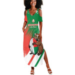 Madagascar Rugby Custom Summer Maxi Dress Allez Les Makis - African Pride