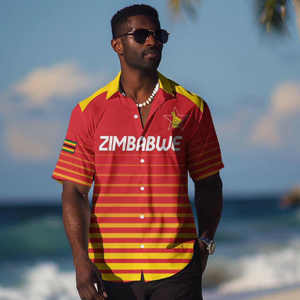 Custom Zimbabwe Cricket Hawaiian Shirt Come On Chevrons - African Pride