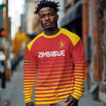 Custom Zimbabwe Cricket Long Sleeve Shirt Come On Chevrons - African Pride