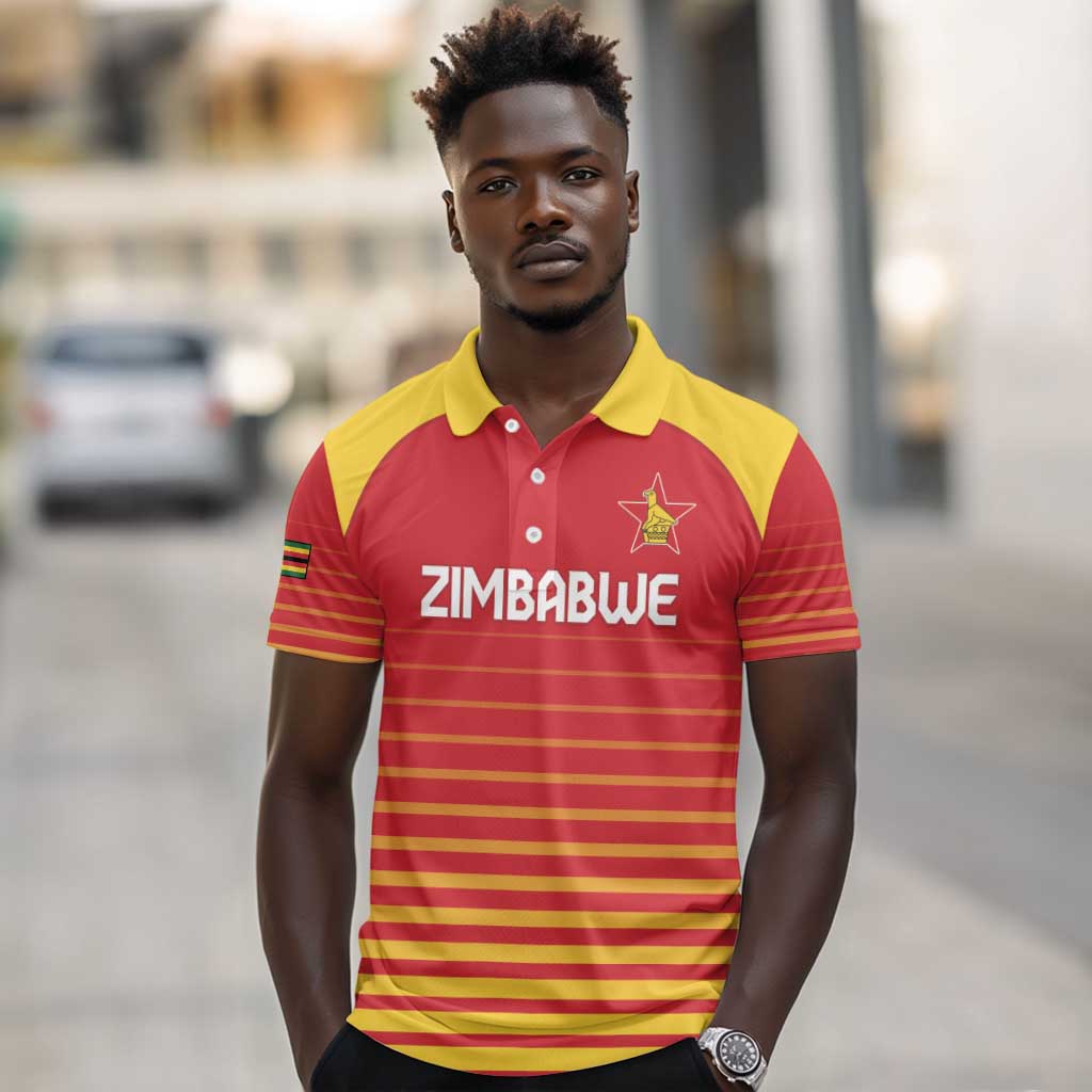 Custom Zimbabwe Cricket Polo Shirt Come On Chevrons - African Pride