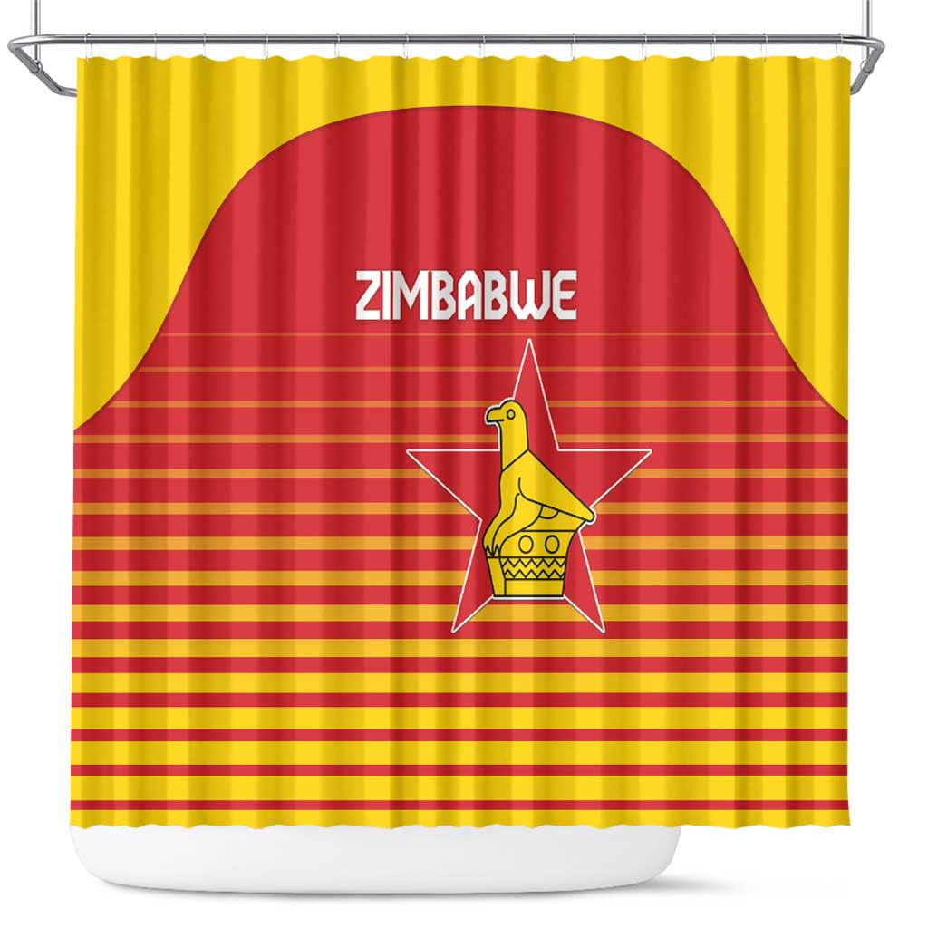 Zimbabwe Cricket Shower Curtain Come On Chevrons - African Pride