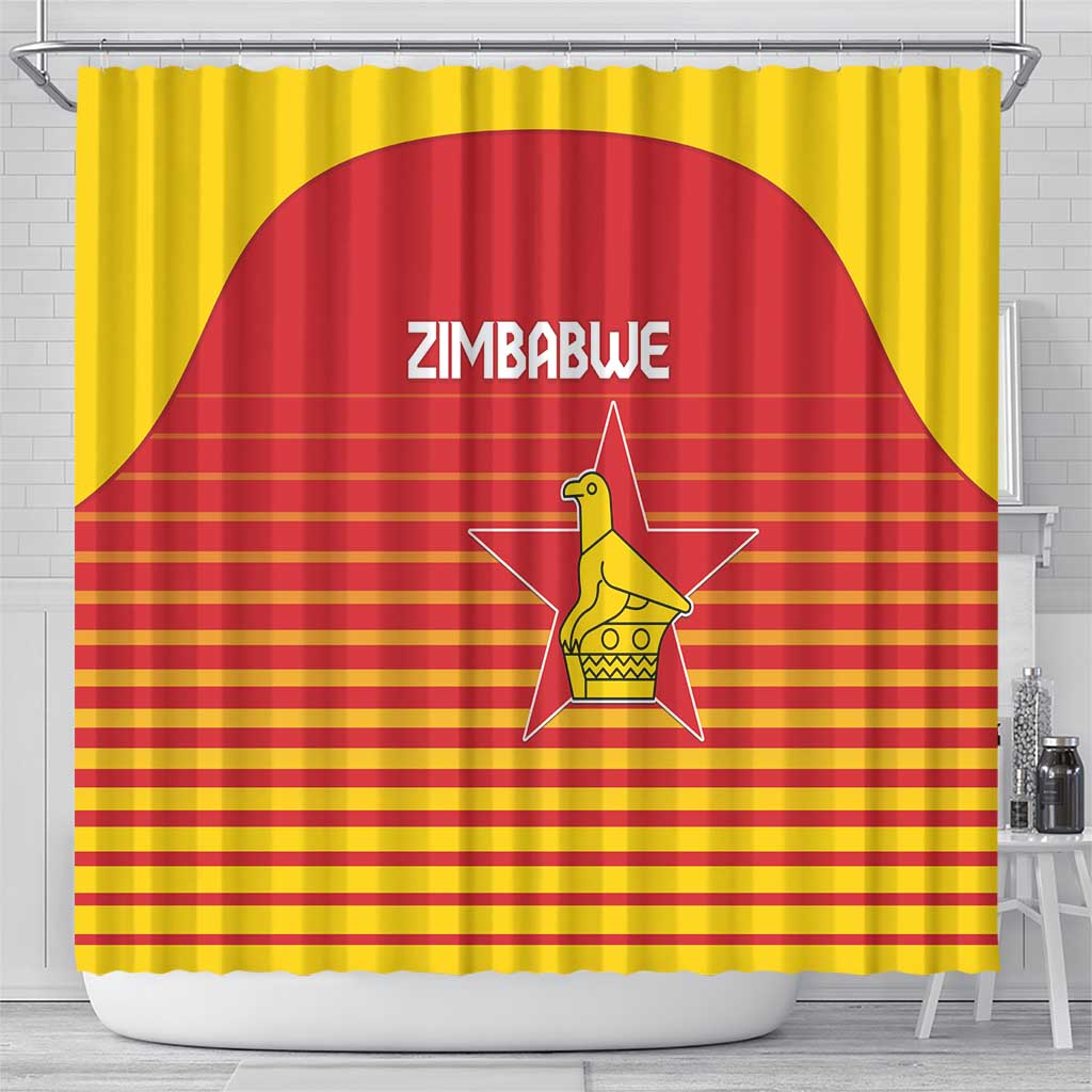 Zimbabwe Cricket Shower Curtain Come On Chevrons - African Pride