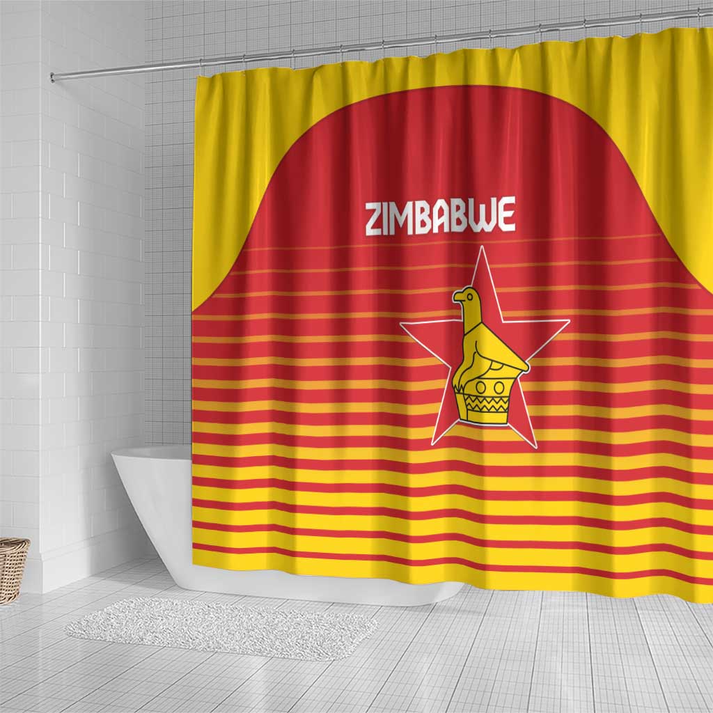 Zimbabwe Cricket Shower Curtain Come On Chevrons - African Pride