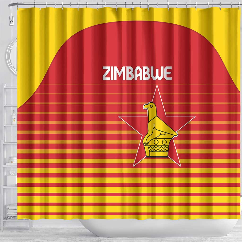 Zimbabwe Cricket Shower Curtain Come On Chevrons - African Pride