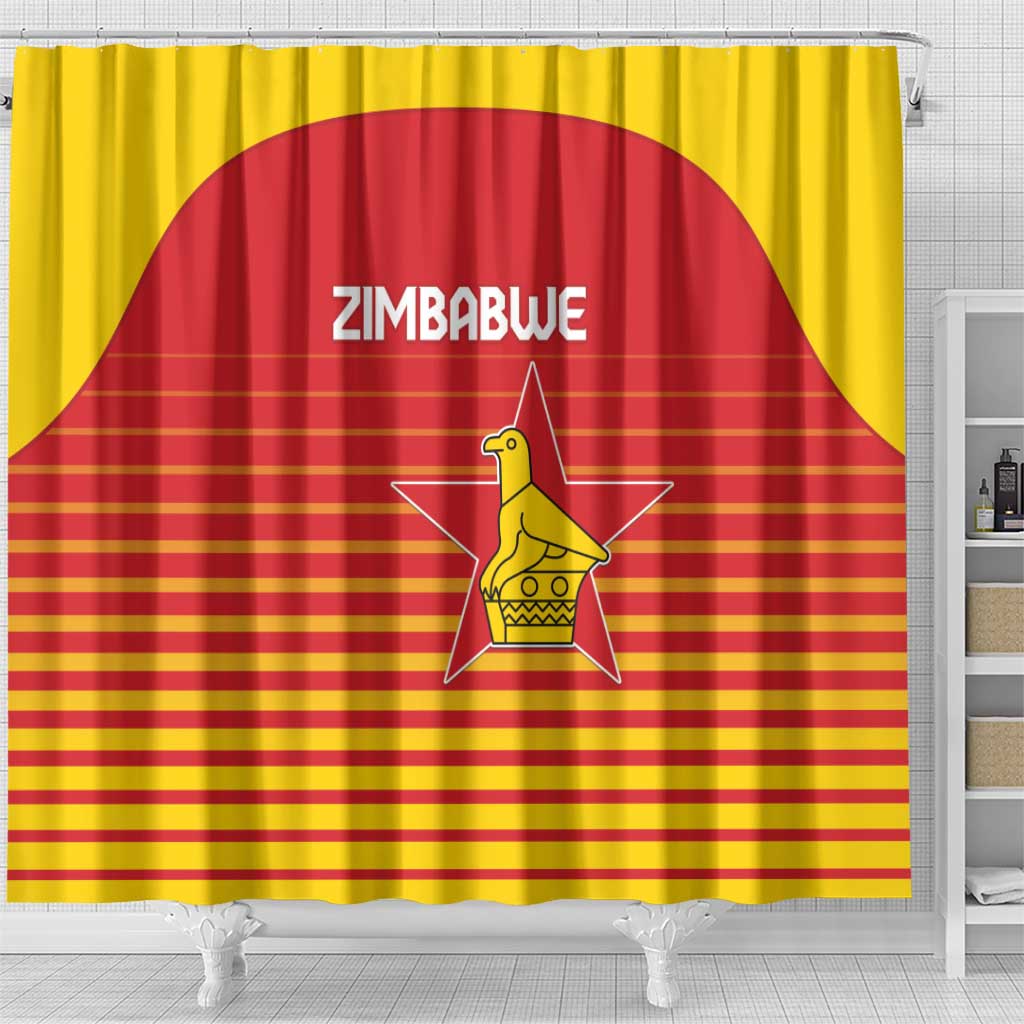 Zimbabwe Cricket Shower Curtain Come On Chevrons - African Pride