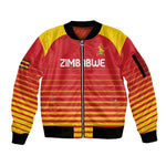 Custom Zimbabwe Cricket Sleeve Zip Bomber Jacket Come On Chevrons - African Pride