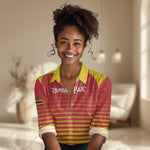 Custom Zimbabwe Cricket Women Casual Shirt Come On Chevrons - African Pride
