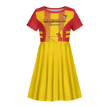 Custom Zimbabwe Cricket Kid Short Sleeve Dress Sporty Style - African Pride