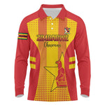 Custom Zimbabwe Cricket Long Sleeve Polo Shirt Sporty Style - African Pride