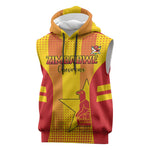 Custom Zimbabwe Cricket Sleeveless Hoodie Sporty Style - African Pride