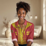 Custom Zimbabwe Cricket Women Casual Shirt Sporty Style - African Pride