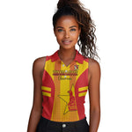 Custom Zimbabwe Cricket Women Sleeveless Polo Shirt Sporty Style - African Pride