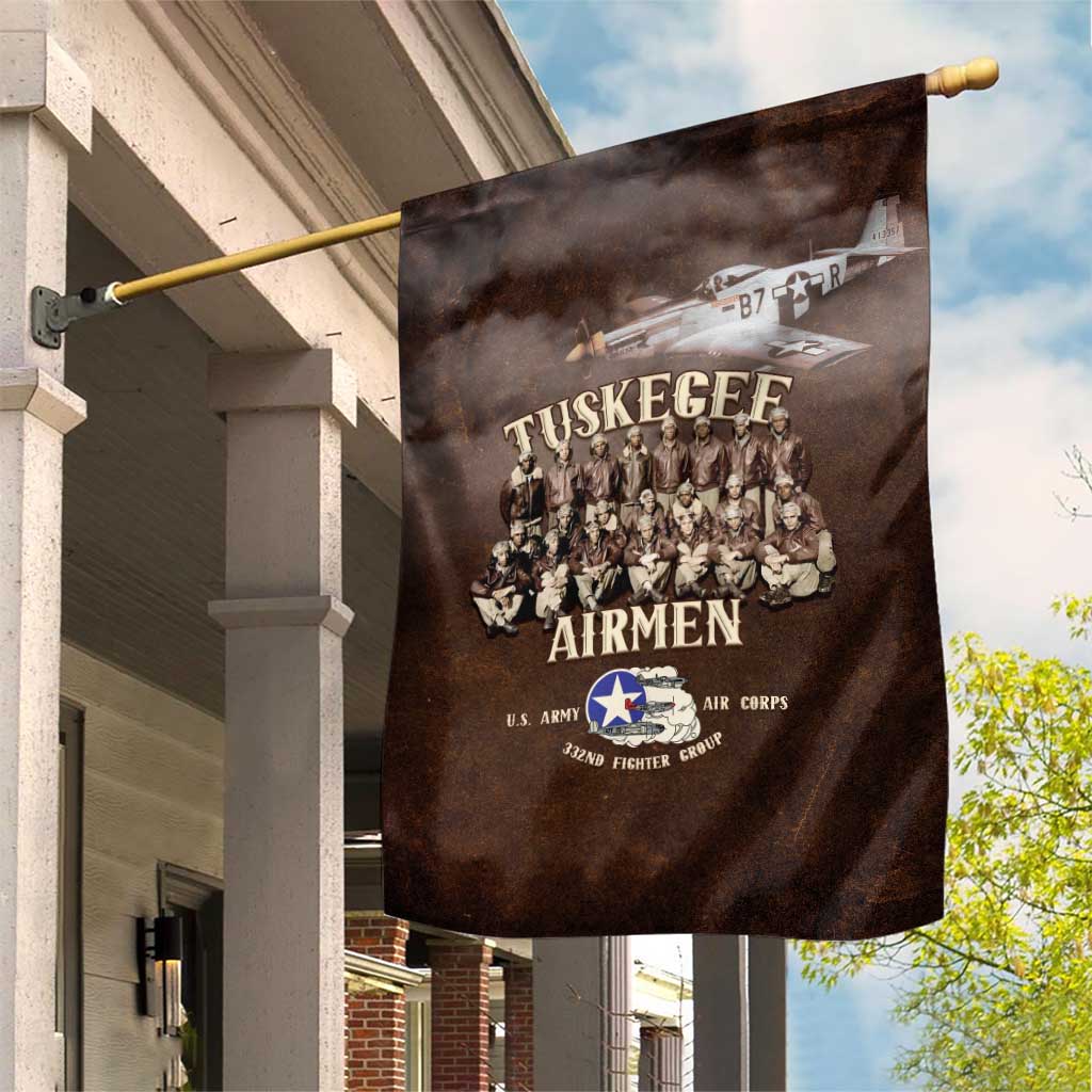 Remembering the Red Tail Heroes Garden Flag Tuskegee Airmen Legacy Retro Style - African Pride
