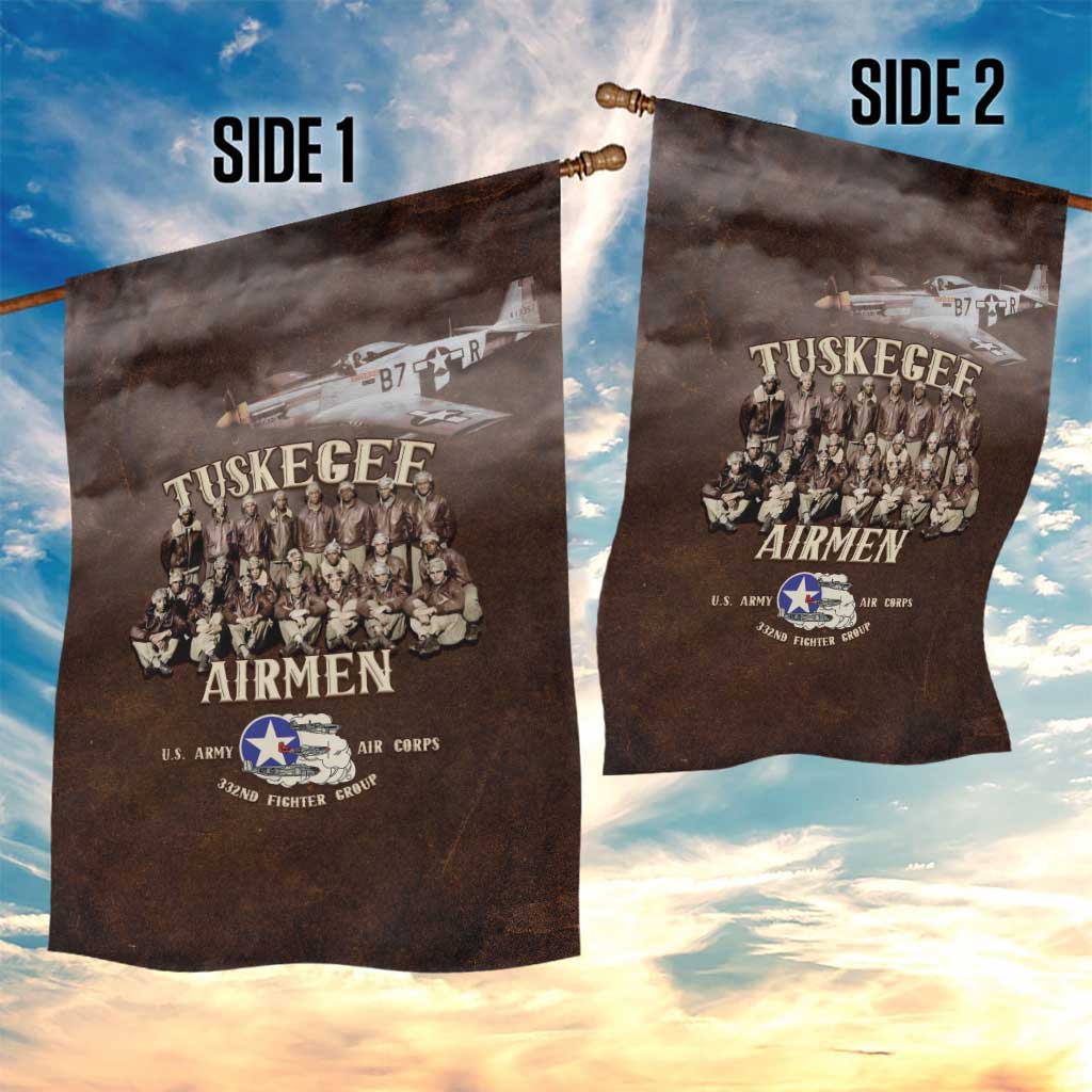 Remembering the Red Tail Heroes Garden Flag Tuskegee Airmen Legacy Retro Style - African Pride