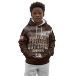 Remembering the Red Tail Heroes Kid Hoodie Tuskegee Airmen Legacy Retro Style - African Pride
