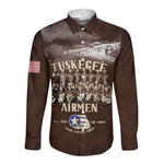 Remembering the Red Tail Heroes Long Sleeve Button Shirt Tuskegee Airmen Legacy Retro Style - African Pride