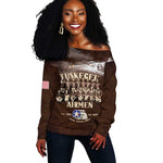 Remembering the Red Tail Heroes Off Shoulder Sweater Tuskegee Airmen Legacy Retro Style - African Pride