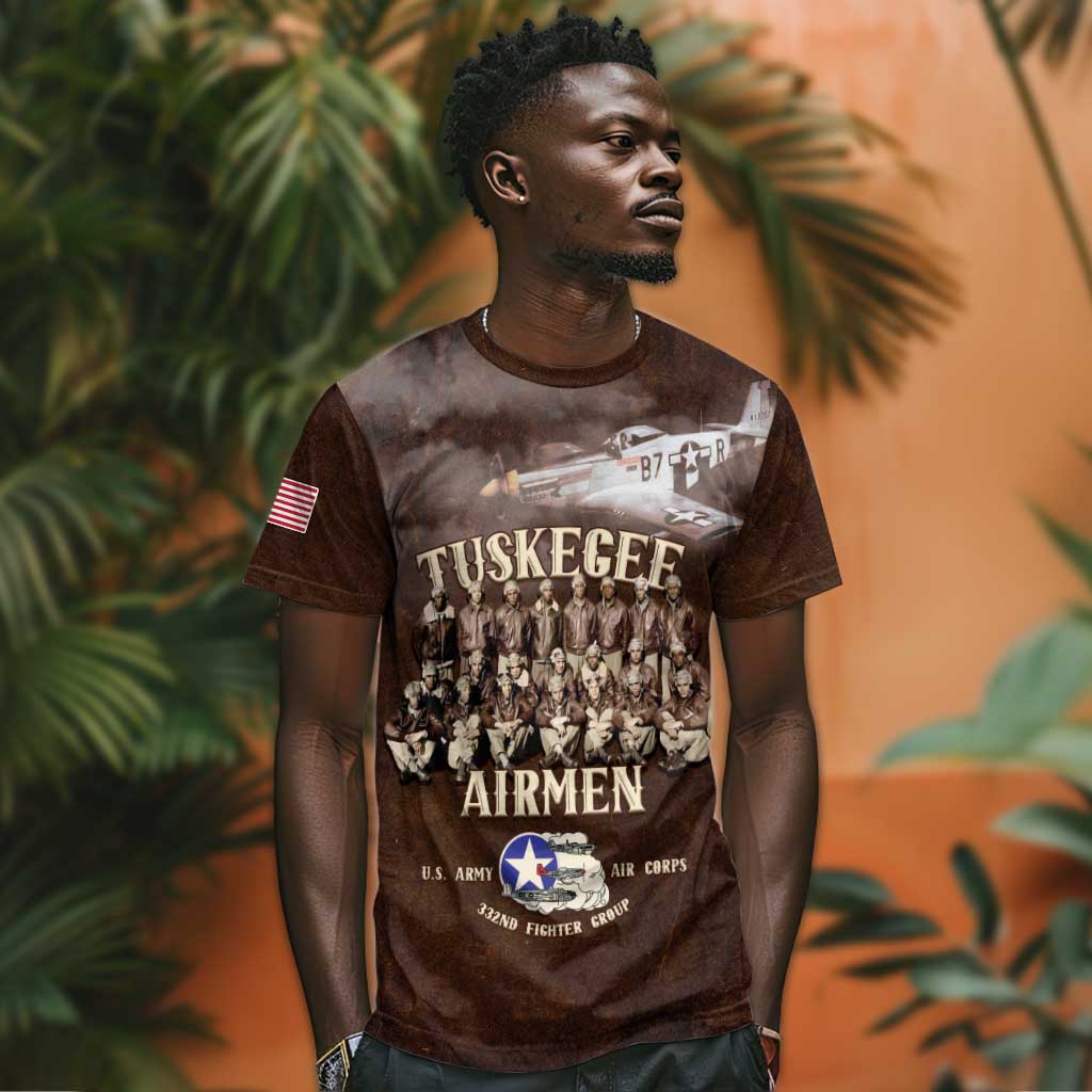 Remembering the Red Tail Heroes T shirt Tuskegee Airmen Legacy Retro Style - African Pride