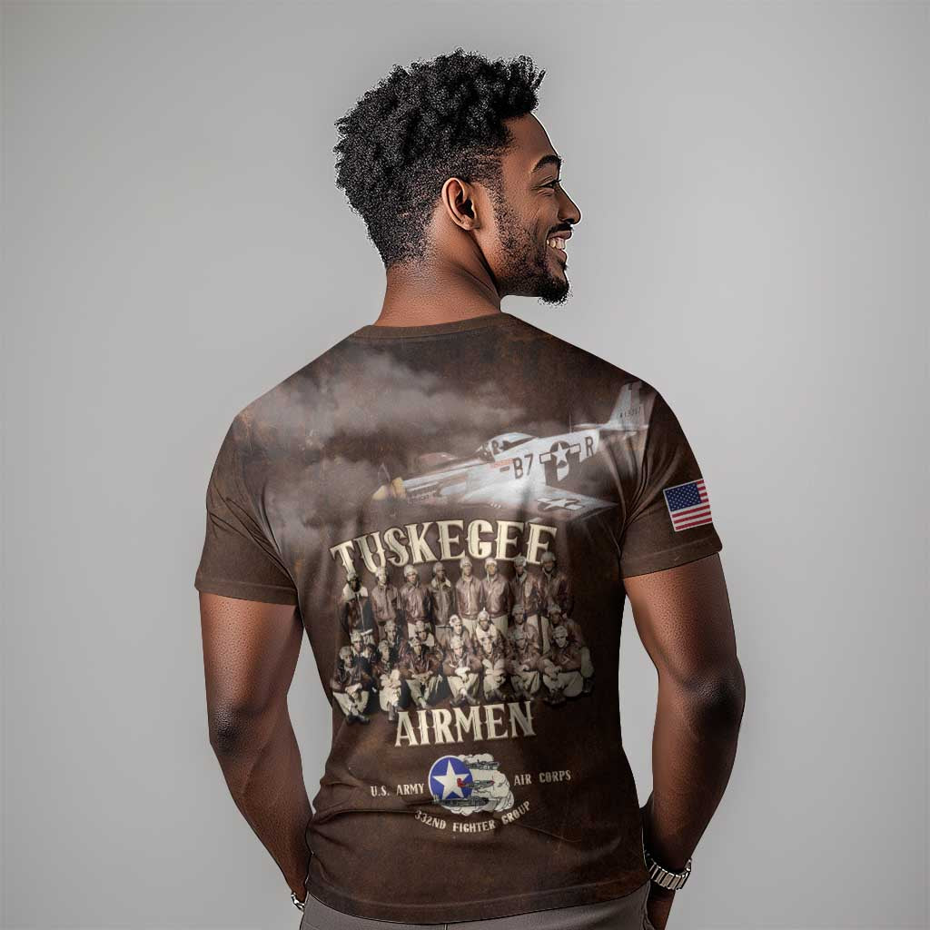 Remembering the Red Tail Heroes T shirt Tuskegee Airmen Legacy Retro Style - African Pride