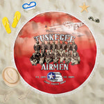 Remembering the Red Tail Heroes Beach Blanket Tuskegee Airmen Legacy - Red - African Pride