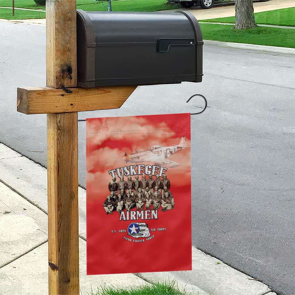 Remembering the Red Tail Heroes Garden Flag Tuskegee Airmen Legacy - Red - African Pride