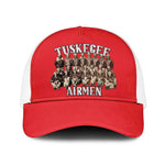 Remembering the Red Tail Heroes Mesh Trucker Cap Tuskegee Airmen Legacy - Red - African Pride
