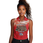 Remembering the Red Tail Heroes Women Sleeveless Polo Shirt Tuskegee Airmen Legacy - Red - African Pride