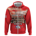 Remembering the Red Tail Heroes Zip Hoodie Tuskegee Airmen Legacy - Red - African Pride