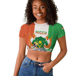Afro Niger Sannu Raglan Cropped T shirt Coat Of Arms - African Pattern