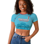 Custom Afro South Africa Cricket Raglan Cropped T shirt Roar Saam More - This Is Pretoria