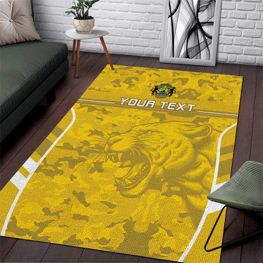 Custom Gabon Football Area Rug Go Les Pantheres
