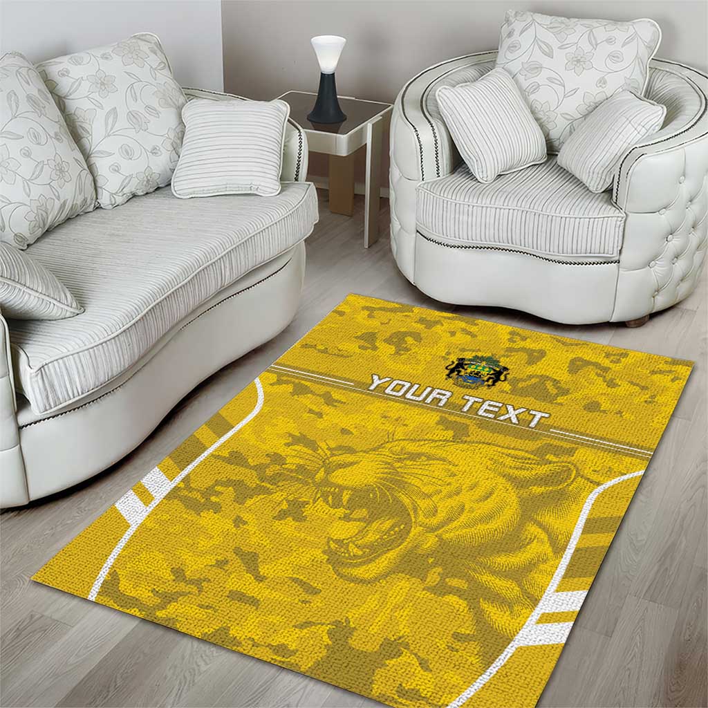 Custom Gabon Football Area Rug Go Les Pantheres