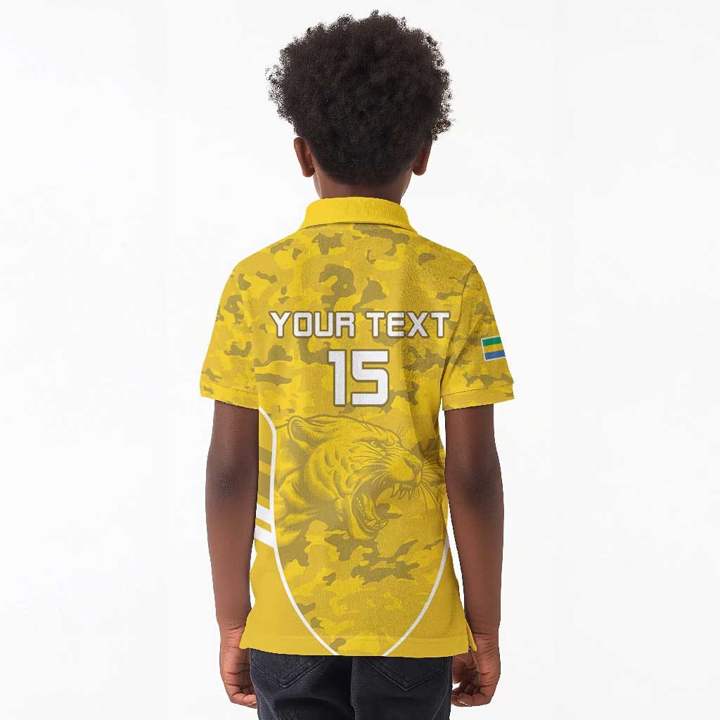 Custom Gabon Football Kid Polo Shirt Go Les Pantheres