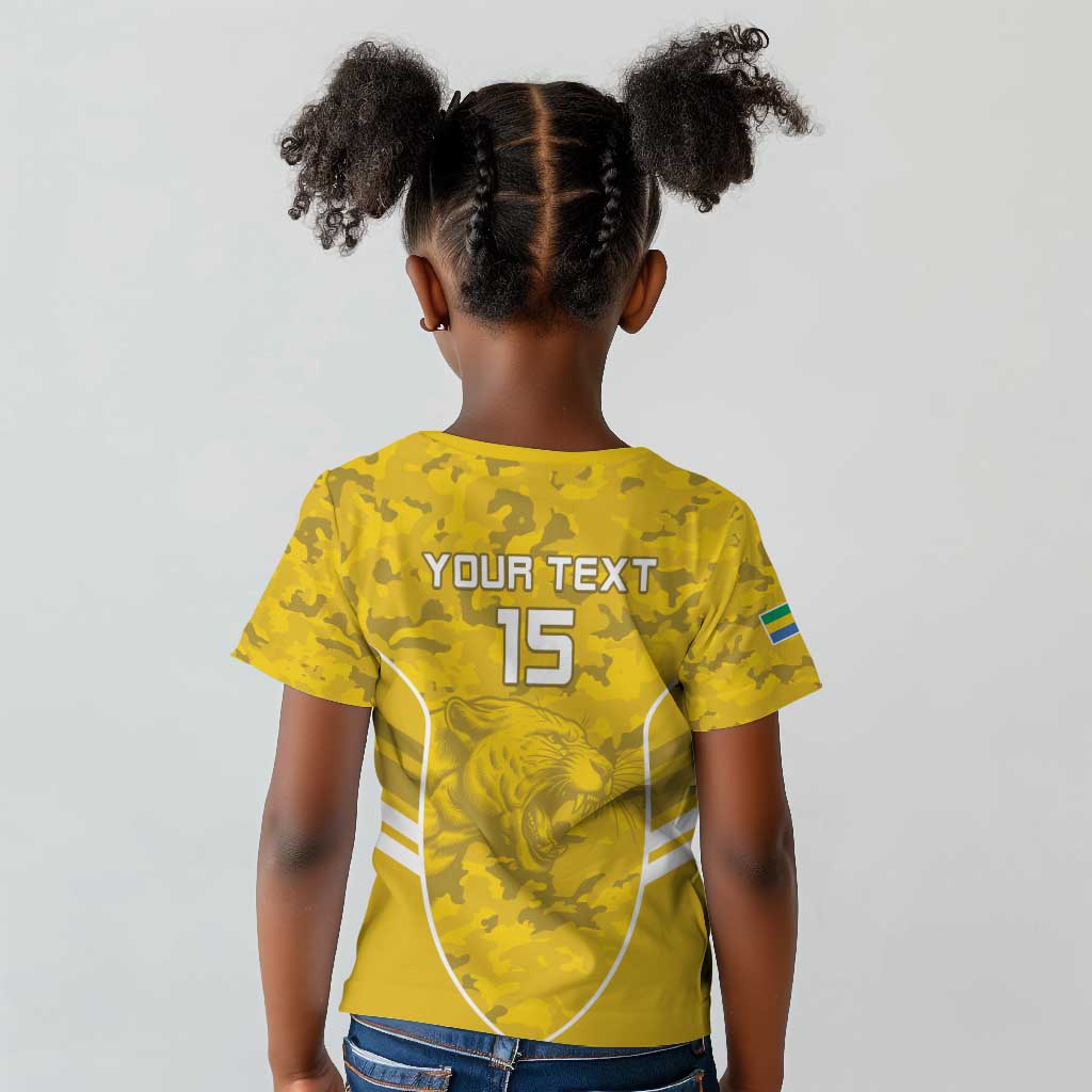Custom Gabon Football Kid T shirt Go Les Pantheres