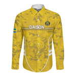 Custom Gabon Football Long Sleeve Button Shirt Go Les Pantheres