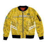 Custom Gabon Football Sleeve Zip Bomber Jacket Go Les Pantheres