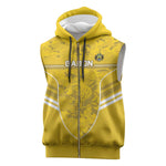 Custom Gabon Football Sleeveless Zip Hoodie Go Les Pantheres - African Pride