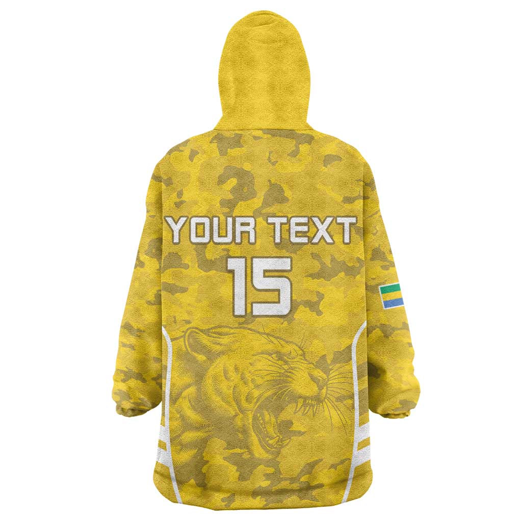 Custom Gabon Football Wearable Blanket Hoodie Go Les Pantheres