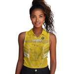Custom Gabon Football Women Sleeveless Polo Shirt Go Les Pantheres