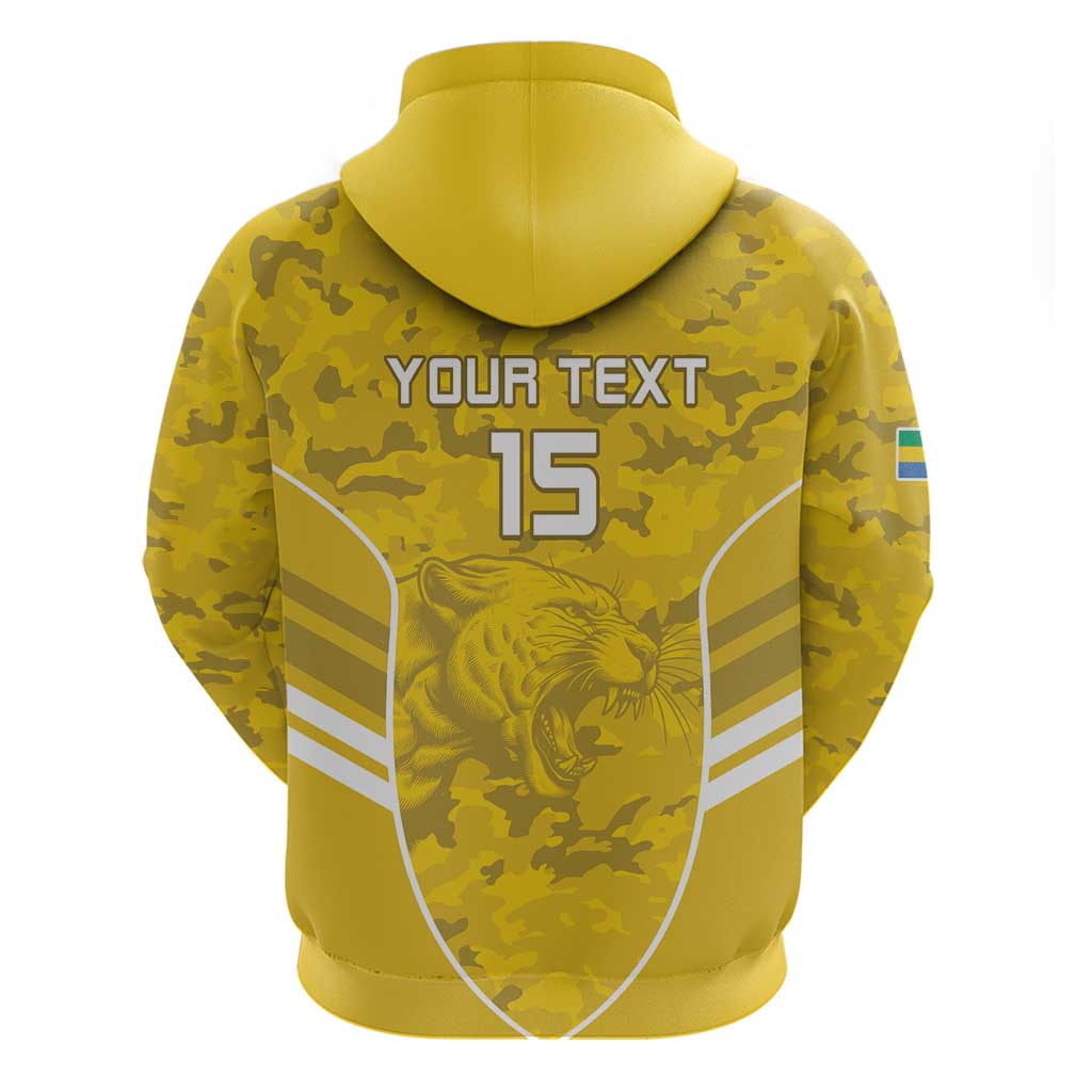 Custom Gabon Football Zip Hoodie Go Les Pantheres