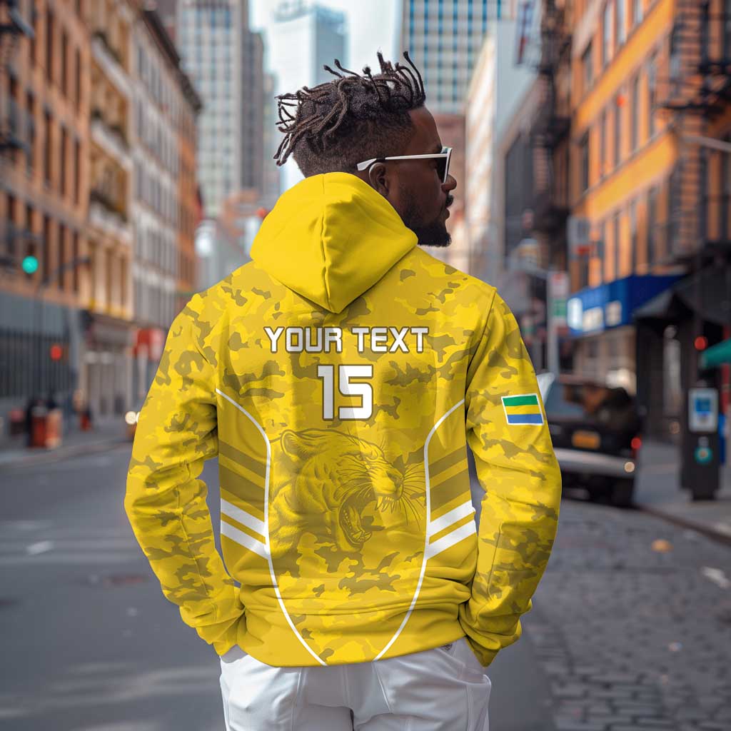 Custom Gabon Football Zip Hoodie Go Les Pantheres